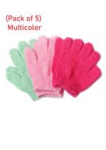 KitchenFest Exfoliating Bath Glove High Lather Cleansing For Men & Women - Multicolor (Pack of 5)