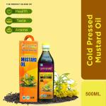 Vrindshree Cold Wood Pressed Mustard Oil, 500 ml  Sarso Ka Tel | Kachi Ghani Oil | Natural | Chemical-Free | Cold Pressed Mustard Oil for Cooking