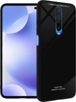 Zybux Poco X2 Black Glass and Silicon Mobile Back Cover