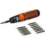 Black Decker Fix and Light Plastic Battery Powered Screwdriver with Bits