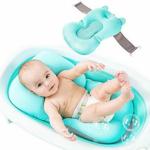 Babies Bloom Green Newborn Baby Bath Sponge Cushion Pad With Safety Belt