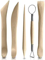 MILLENSIUM Polymer Clay Sculpting Pottery Tool Kit Ceramic Pottery & Clay Ribbon Wood Modeling Tools Kit (5 Pack)