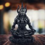 HEAVENBIRDS Mahayogi Shiva Sculpture Small 3.5 Inch Height Black 3D Printed UV Resin Shiv Shankar Bholenath Mahadev Statue for Car, Home, Office 3.5 INCH