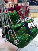 Shreeko Baby swing jhula for 1-3 year's old Washable and Folding Jhula with Safety Belt Swings (Green)