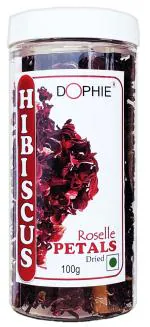 Dophie Premium Dried Hibiscus Petals: pack of 1 (100g) All-Natural Edible Flowers for Tea & Cooking - Vibrant Flavor, Great Value, Exquisite, Hibiscus flower Dried