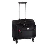 Nasher Miles Wall Street 4 Wheel Polyester 39 Liters Black Soft-Sided Laptop Roller Case - 824