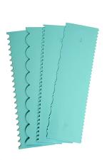 TVAT ABS PLASTIC Cake Decorative Tall Scraper Pack of 4, SKY BLUE (Design A)
