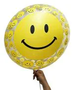 My Party Suppliers Bobo Smiley Printed Face Expression Smiley Theme Foil Balloon (pack of 2)