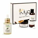 Kiyo Beauty Super Active Glow Kit Squalane Oil Under Eye Gel | Dark Spots, Pigmentation | Brightening | Smooth & Soft Skin | For Men and Women (Glow kit + Squalane oil) Incomplete