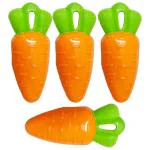 Zulono Multicolor Carrot Shape Chew Toys for Puppies, Pet, Plush Dog Toys for Fetching and Playing Long-Lasting Dog Toy for All Sizes and Ages Dogs - 4 Nos.