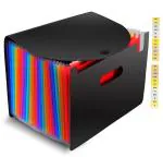 Wynhard Expanding File Folder with Cover Folder File for Documents A4 Size Document Holder File Accordion Document Organizer for Home Office Storage Paper/Bill/Receipt Bag Briefcase Business Filing Box