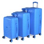 Romeing Tuscany Set of 3, Polypropylene Luggage, Hard-sided, (Sky Blue 55, 65 and 75 cms) Trolley Bag