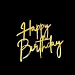 BAKEWAREIND Lyba Moulds Happy Birthday Golden Tag Acrylic Cake Topper l Cake Topper l Happy Birthday Golden Tag Cake Topper l Decorating Cake Topper l Acrylic Cake Topper l Chocolate Moulds l Cake Moulds l Moulds