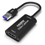Tech Gear HDMI Cable 0.2 m 4K HDMI Video Capture Card, USB 3.0 (Compatible with LAPTOP, COMPUTER, TV, CAMERA, Black)