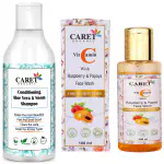 Caret Organic Conditioning Aloevera & Neem Shampoo (300ml) AND Vitamin C Papaya Facewash (100ml)