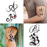 Ordershock Waterproof AB Name Letter Temporary Body Tattoo