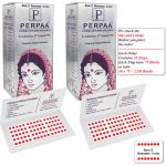 PERPAA Kumkum Red Round Bindi Book for Ladies Forehead Pack of 2-15 Flaps Each Box (Stick On) (06, Diameter 5mm)