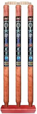 Msob Wood Cricket Wooden Wickets, Stand With Bells