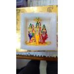 ZOWWI Ram Darbar Metal with Crystal Diamond Studded God Idol Showpiece|Size-Small-Pack of 1