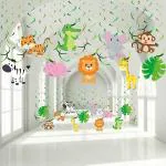 Festiko 12 Count Jungle Safari Animals Decorations Jungle Animals Hanging Swirl
