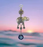Color Nation Blue Evil Eye with Elephant (CNEEH-010) Home Decor Wall Hanging| Hanging for Home Car and Office | Good Luck and Prosperity for Home, Office, House | Hanging Ornament