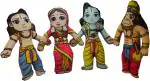 KAVIM SOFT TOY SITA RAM LAXMAN HANUMAN JI - 7 inch (Multicolor)