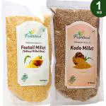 Farmbean Millets Combo 1KG Pack of 2| Natural Grains Unpolished Millets | Kodo 500g, Foxtail 500g | Low GI Rice | Nutrient Powerhouse, High Protein & More Fibre than Rice