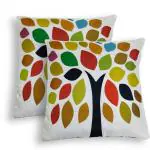 BALLEY Multicolor Jute Cushion Cover (24x24 inch) (Pack of 2)