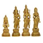 ARTVARKO Home Decor Brass Ram Ji Sita Laxman Hanuman Idol - 24 inch L (pack of 4)