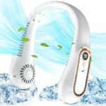 MyHomesWorld Portable Rechargeable Neck Fan | Better Table Fans | USB Charging Battery Fan | Smart Mini Hand Free 3 High Speed Fan | 360 Degree Cooling Low Noise Hanging Neck Fans for Sleeping Back Stomach