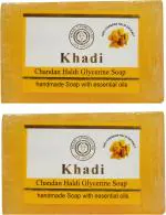 Khadi Herbal Natural Chandan Haldi Glycerine Soap, 125 Gm Each (Pack Of 2)