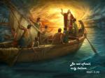Elegance Jesus Christ On Boat Canvas Painting For Home Decoration - 18 X 24 Inch