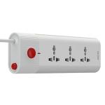 Kolors Kenz Spike Guard with Master Switch, 3 International socket, surge & spike protection, 2M wire