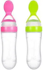 ShopiMoz Pack of 2 Premium First Feed Baby Feeding Spoon Soft Food Grade