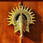 Craftolive Golden Metal Surya Ganesha Wall Hanging | Ganesh Ji Idol | Decorative Showpiece for Home & Pooja Room | Religious Gift | Housewarming | Feng Shui Décor