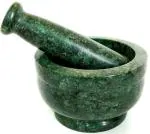 eGharonda Handicrafts B E Craft, Mortar and Pestle Set, kharad, Masher Spice Mixer/Okhli and musle/Kharal for Kitchen 4 inches, Green Colour