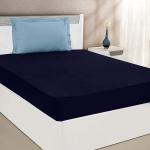 Mattress Protector Dark Blue Cotton Feel Ultra Soft Water Resistant Bed Protector Cover with Breathable and Stretchable Mattress Topper 78 x 48 inch