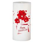 Floish Decor Premium Printed Valentine's Day 3x6 Inches Pillar Candle | Valentine's Day Candle | Home Decor Candle | Candle Gift Set (Print 1, 1 Pc)