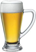 Cracker Transparent Glass Italian British Designed Beer Mug 400ml (Pack of 2)