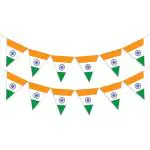 Festiko Tricolor Bunting Banner With Ribbon, Hanging Decoration Supplies, Independence Day Decoration Combo, Republic Day Decorations