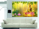 KYARA ARTS Multiple Frames Beautiful buddha Wall Painting for Living Room Home decor, Bedroom, Office, Hotels, Drawing Room Wooden Framed Digital Painting (50inch x 30inch)92