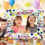 AMFIN Photo Booth Props Birthday Selfie Frame Birthday Balloon Photo Frame Balloon - White