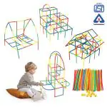 Kiwi Kool 180 Pcs of DIY Straw Assembly Building Blocks for Kids (90pcs Straw + 90pcs Connector)