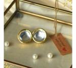 Gyaan Jewels Handmade Gold Plated Chandbali Earring Gold, White (Women and Girls)