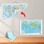 GO WOO SMALL - 100 WORLD RIVER OUTLINE MAP FOR SCHOOL and 2 IN 1 WORLD POLITICAL AND PHYSICAL MAP IN ENGLISH | Combo of 2 Maps |