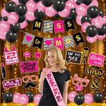 Zyozique Bachelorette Party Decorations Set - Banner,Photo Booth,Balloons with Rice Light & Sash (Pack Of 43)