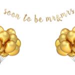 Festiko Gold Glitter Mr, Mrs Decoration, Bride, Groom To Be Decor, Husband And Wife, Bridal Shower, Wedding, Engagement Decoration Party Supplies Combo (Banner, Balloons) 51 Pcs