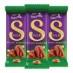 Cadbury Dairy Milk Silk Roast Almonds Chocolate Bar - Pack of 3 (143gm each)