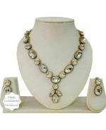 Jn Handicraft Alloy Pink, White, Platinum Jewel Set For Women And Girls