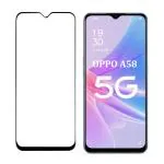 Parandiv Oppo A58 5G Branded Tempered glass 9H Hardness HD Glue Cover Friendly Anti-scratch Screen guard (Black, Pack Of 1)